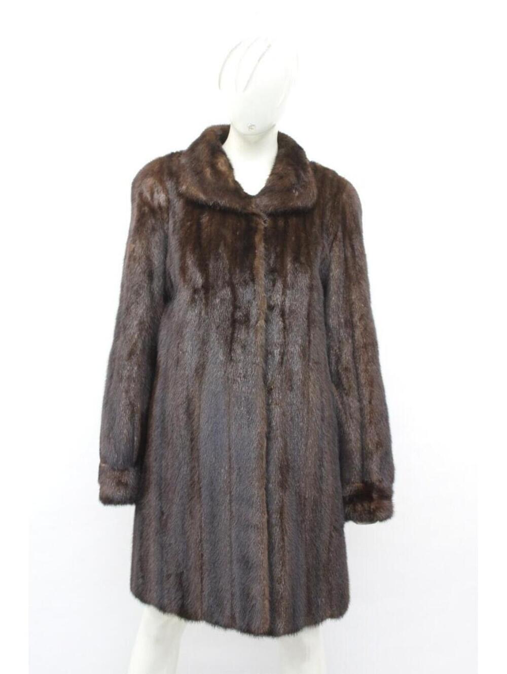 Excellent Dark Ranch Mink Fur Coat Jacket Women Woman Size 4-6 Small